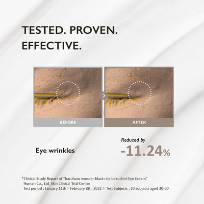 Haruharu Wonder Black Rice Bakuchiol Eye Cream 20ml | Anti-Aging, Wrinkle Care, Natural Retinol Alternative | Cruelty Free, EWG-Green