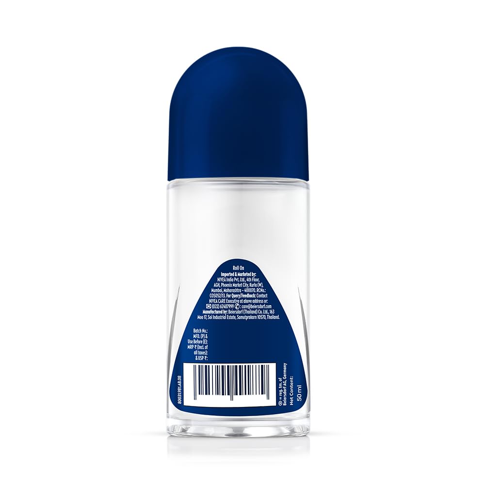 NIVEA MEN Deep Impact Freshness Deodorant Underarm Roll-on | 72 H Long Lasting Freshness | Infused with Black Carbon to fight bacteria and body odour | Woody masculine fragrance | 0% Alcohol | Dermatologically Approved & Paraben Free Formula | 50ml