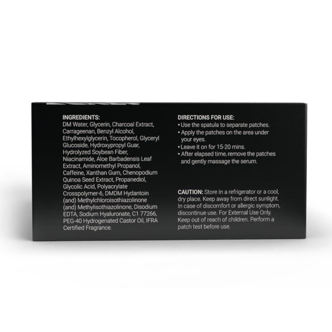 YourHappyLife Hydrogel Under Eye Patches For Dark Circles & Puffiness Reduction with Charcoal and Collagen, Reduces Fine Lines | Hydrates skin & Instant Cooling Effect | Vegan | 60 Patches.
