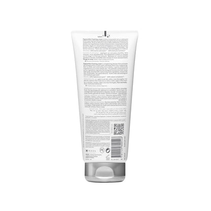 Back view of a skincare product tube with text and a barcode on a white background