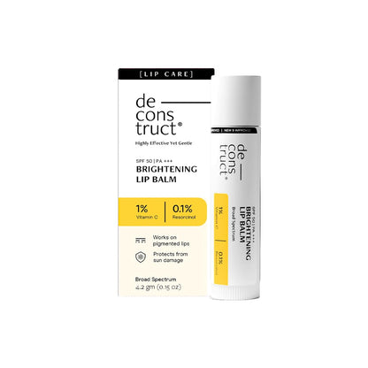 Deconstruct Brightening Lip Balm SPF 50 | Vitamin C & Resorcinol | Moisturizes Dry, Chapped Lips & Brightens Pigmented Lips | Vitamin E & Murumuru Butter | 4.2g