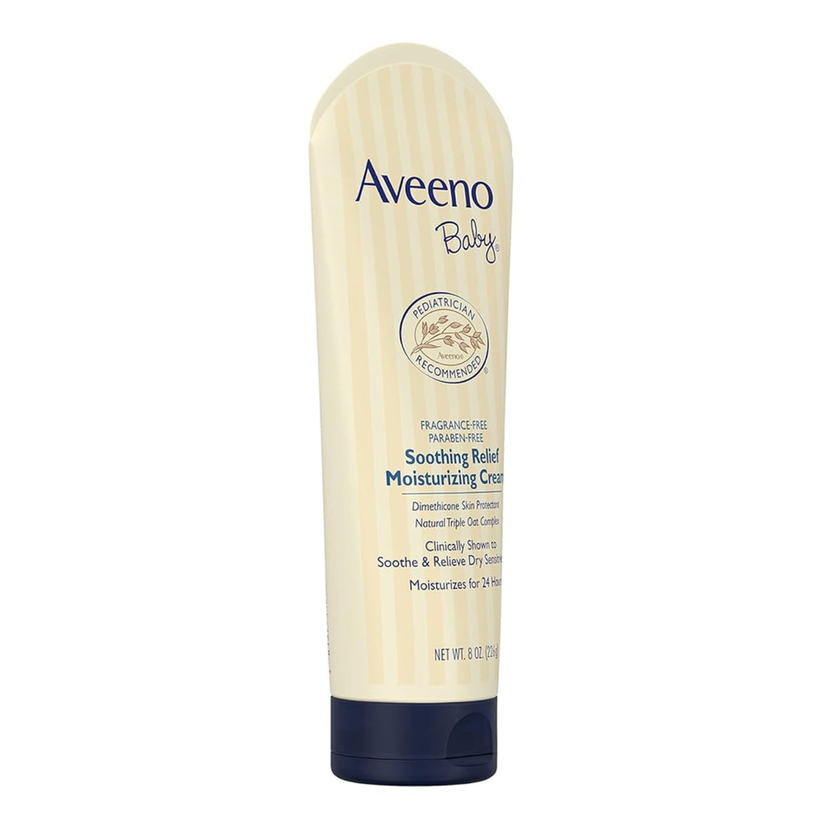 Aveeno Baby Soothing Relief Moisture Cream 227g|24-Hour Protection for Dry,Itchy or Sensitive Skin|Natural oat extract|Fragrance-free,paraben-free,Hypoallergenic|US #1 Pediatrician recommended