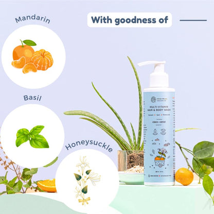Little Rituals Baby Wash – Tear-Free Body & Hair Wash with HONEYSUCKLE, BASIL & MANDARIN | Gentle pH 5.5 Formula | Organic, Dermatologist-Tested, SWISS Technology (400ml)