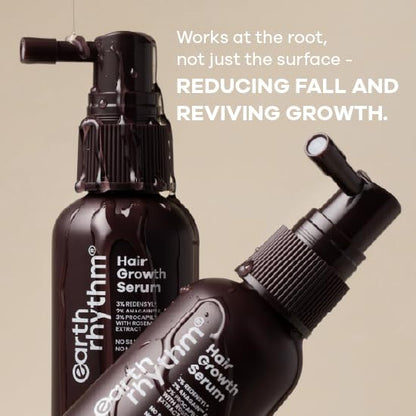 Earth Rhythm Hair Growth Serum with 3% Redensyl, 2% Anagain & Procapil. Visible Results in 3 Weeks