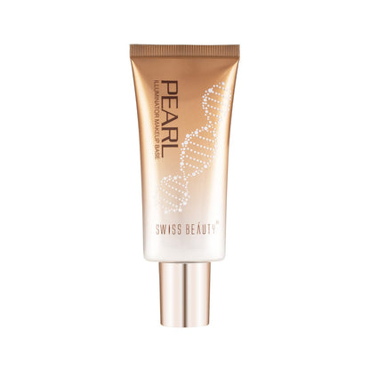 Tube of Swiss Beauty Pearl makeup base on a white background