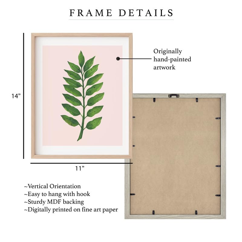 New Life Botanical Wall Painting| Modern Art Painting for Living Room Bed Room and Office | 11 x 14 inches (Natural Frame)