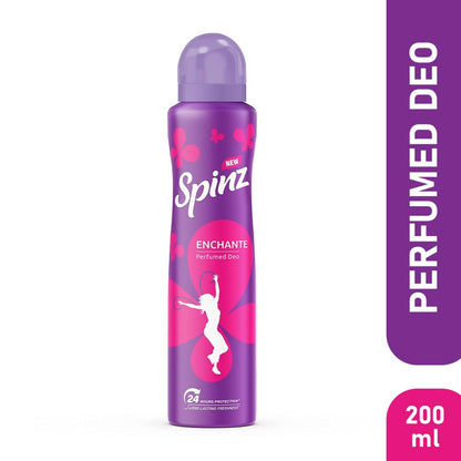 Spinz Enchante Perfumed Deo for Women | International Floral Fragrance | Long-Lasting Freshness & 24H Odour Protection Body Spray | 200ml