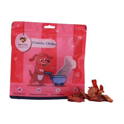 Tojo & Don Premium Crunchy Chicken Dog Treats, 100 g | 100% Natural Single-Ingredient Chicken | High-Protein Healthy Treats | No Preservatives | Vacuum Packed for Freshness | Dog Treats