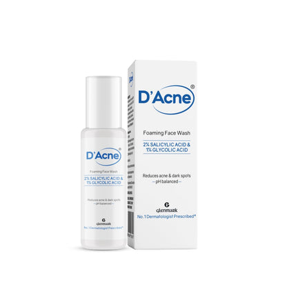 D'Acne Foaming Face Wash | 2% Salicylic Acid And 1% Glycolic Acid | Visibly Reduces Acne in 10 Days | Deep cleanses pores | Prevents breakout | Suitable For Oily & Acne-Prone Skin| 60ML