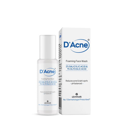 D'Acne Foaming Face Wash | 2% Salicylic Acid And 1% Glycolic Acid | Visibly Reduces Acne in 10 Days | Deep cleanses pores | Prevents breakout | Suitable For Oily & Acne-Prone Skin| 60ML