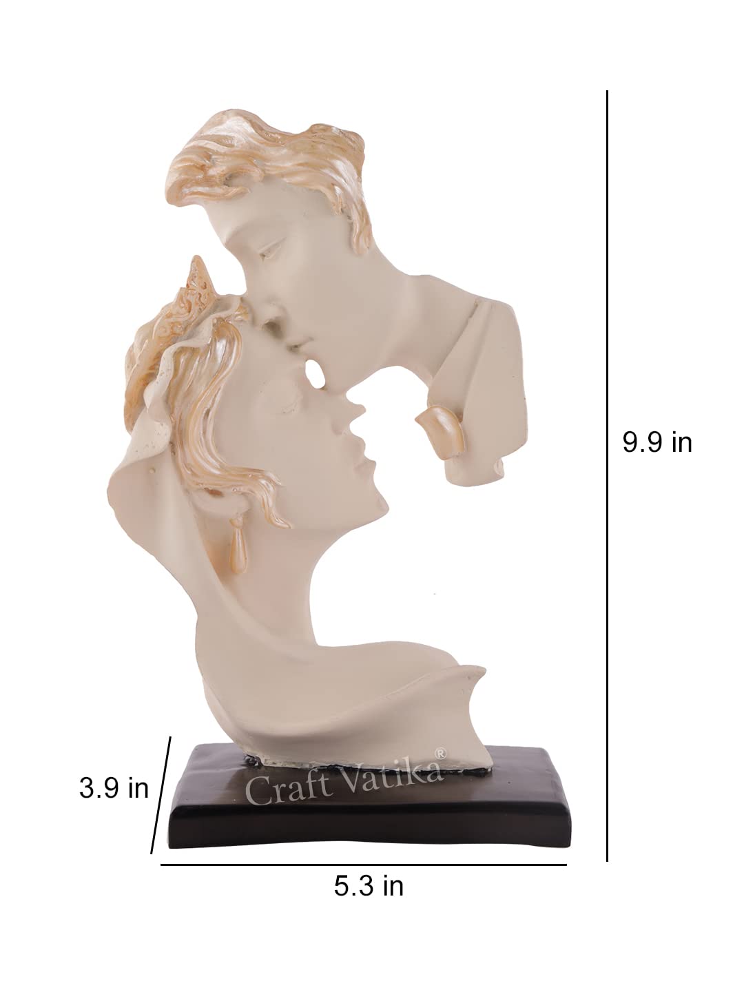 Human Face Couple Sculptures Showpieces Based on Modern Theme Abstract Design Art Figurines for Home Decor Living Room Decorative Display