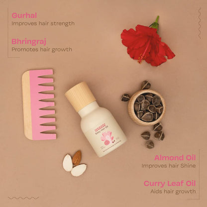 Maate Baby Hair Oil (50 ml) | Enriched With Hibiscus, Bhringraj & Vitamin Rich Almond | For Healthy Hair, Scalp Conditioning, Moisturizes & Soothes | 0-12 Years