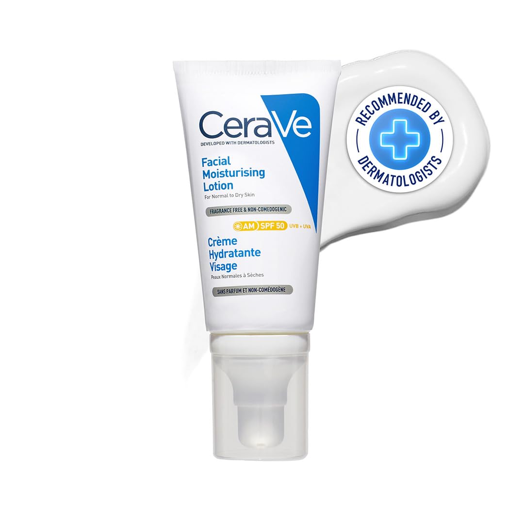 CeraVe facial moisturizing lotion on a white background