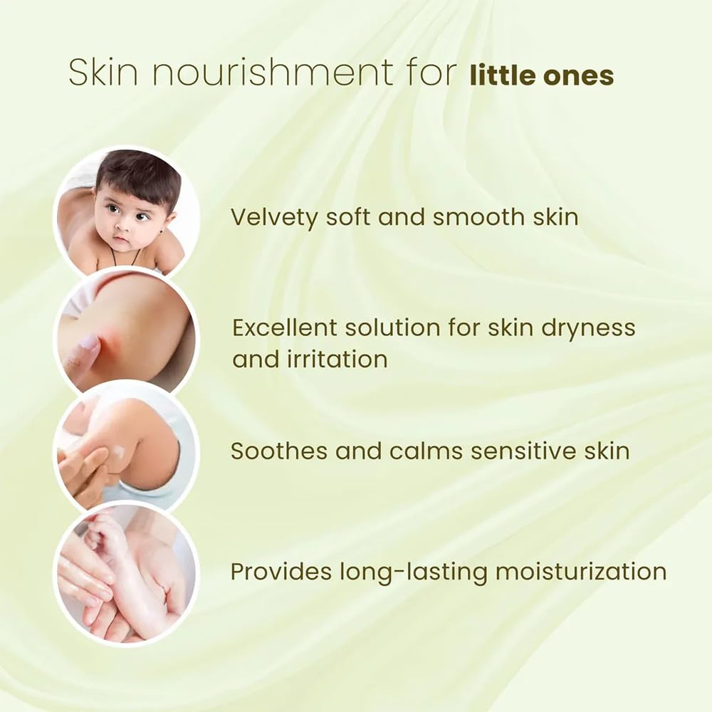 Babyorgano Baby Body Lotion for Newborn 0-2 Years Babies 200ml | Nourish & Moisturise Skin | Non Sticky | Enriched with Ylang Ylang, Olive Oil, Paraben Free