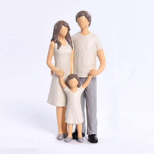 THE SACRED GIFTS Family of 3 Figurines, Family Sculpture, Gifts for Family, Resin Family Sculpture for Anniversary, Birthday, Christmas, Home Decor Centerpiece for Office or Gifts, Living Room,Bedroom