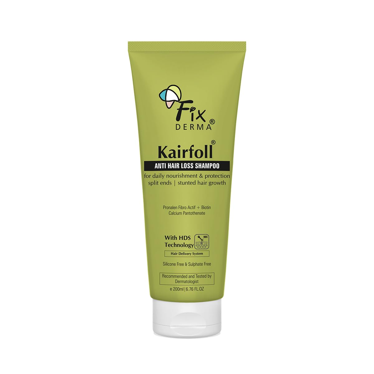 Fixderma Kairfoll Anti Hairloss Shampoo for Hair Fall Control | Anti-Dandruff Shampoo for Women & Men - 200 ml