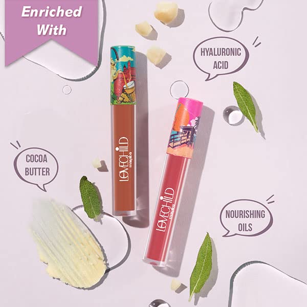 LoveChild Masaba Mamma mia! Lush-Matte Lip Crème - Masala Chai (Nude Brown) Lush Matte Finish, Intense Hydration, Long Lasting, 3ml