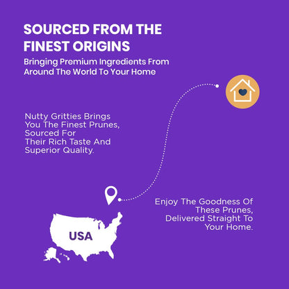 Nutty Gritties California Pitted Prunes 200g | Dried Fruit Plums | Naturally Sweet & Juicy | High in Fiber | Healthy Snack | Re-sealable Pouch