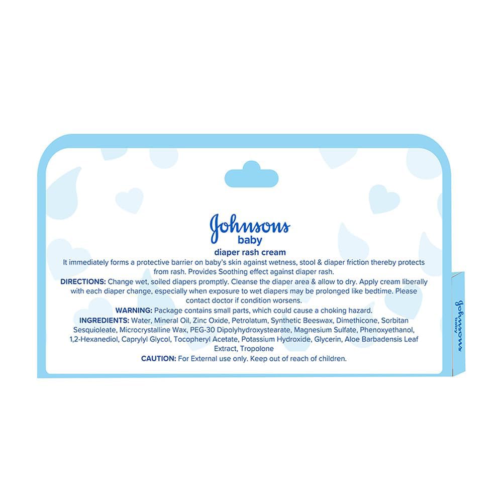 Johnson's Baby Diaper Rash Cream 20g | With Aloe Vera & Natural Beeswax | For All Skin Types Including Sensitive Skin | Clinically Proven, Soothes & Prevents Diaper Rash | No Parabens & Sulphates | Paediatrician Tested