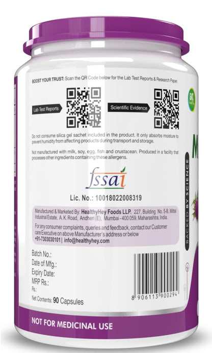 Zephivo HealthyHey Nutrition Milk Thistle Capsules for Liver Health - High Strenght -Extract - 90 Veg. Capsules
