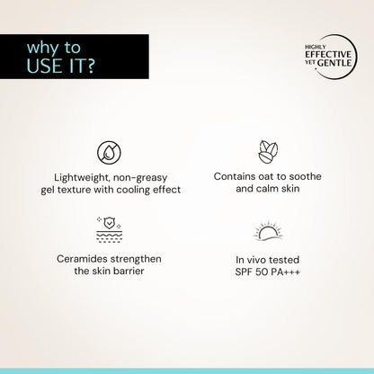 Product features with icons and text on a light background