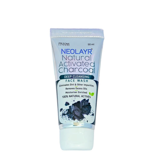 NEOLAYR Natural Activated Charcoal Deep Cleansing Face Wash | Eliminates Dirt & Other Impurities | Removes Excess Oils - Added Moisturiser,50 ml