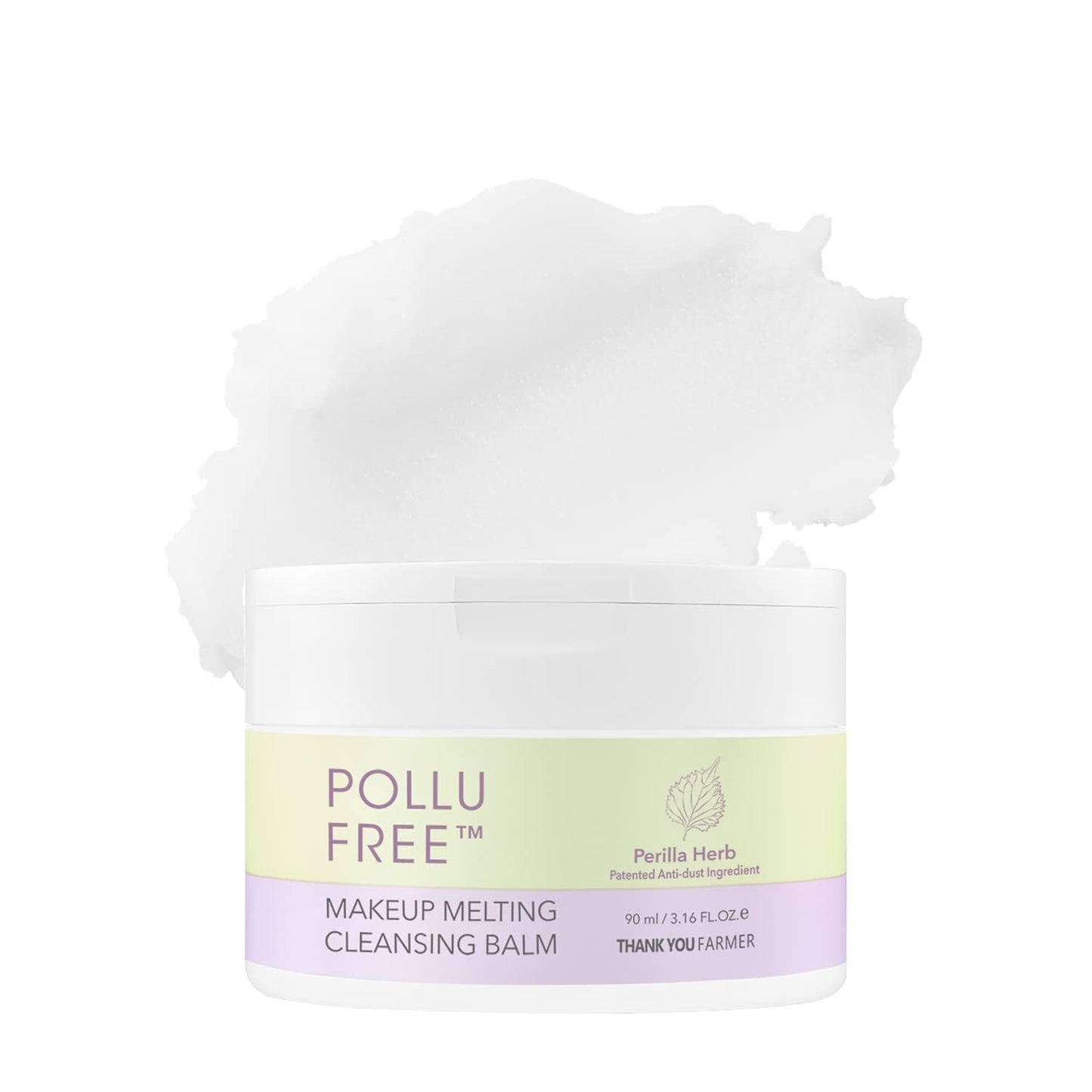 THANKYOU FARMER Pollufree Makeup Melting Cleansing Balm (90ml) Sherbet-Texture Cleansing Balm Makeup Remover & Cleanser for All Skin Types, Removes Waterproof Makeup, Dirt & Pollution, Hydrating & Non-Stripping Korean Skincare