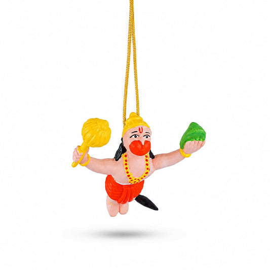 B.R STORE Flying Lord Hanuman Idol Car Hanging Ornament Hanging Ornament Car Rear View Mirror Decor Ornament Accessories (Pack of 1)