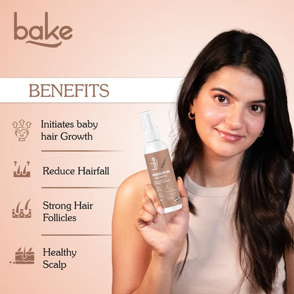 BAKE Rosemary Oil Hair Growth Serum Spray with Rice Water & Methi Dana | For Hair Fall, Hair Regrowth & Keratin Treated | Strengthen Hair Follicles | For Women & Men | 100ml