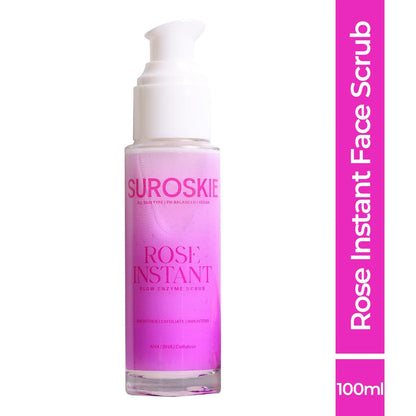 Suroskie Rose Instant Enzyme Face Scrub 50Ml | India’S First Enzyme Scrub For Glowing Skin, Cleans Pores & Dark Spots | Clear White & Black Head | Rose, Aha+ Bha & Cellulose Extract| For Men & Women