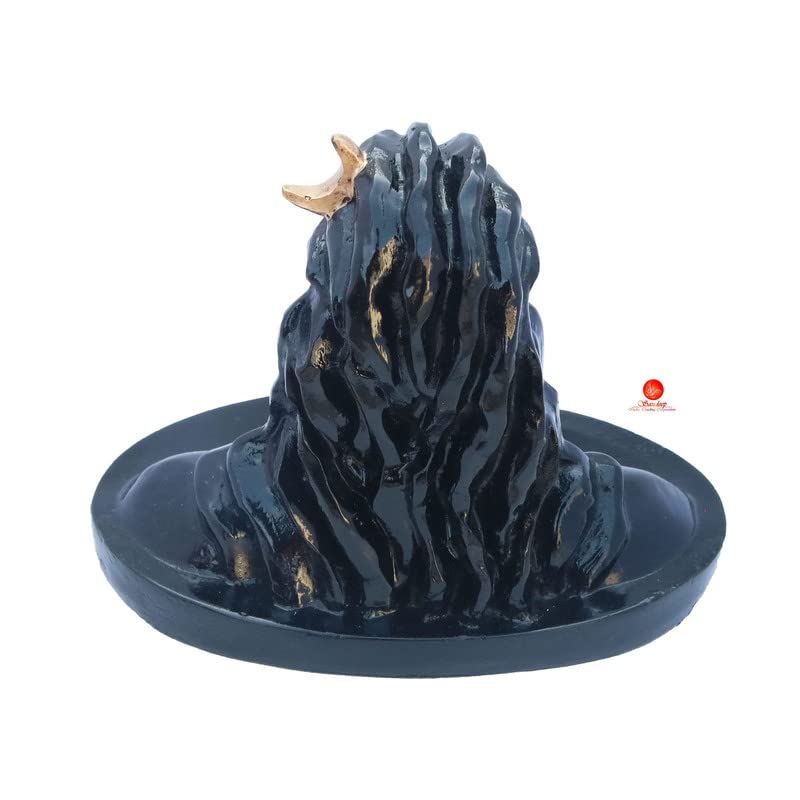 Adiyogi Shiva Murti | Lord Shiva Figurine | Polyresin Mahadev Idol Shankara Pooja & Gift Showpiece Items for Home Decor, Temple Puja Mandir Decoration (Black)