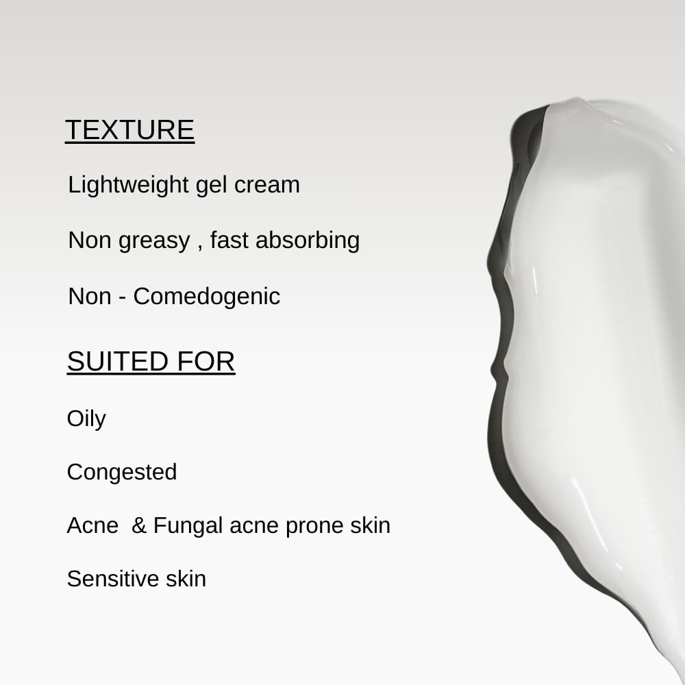 The Formularx Hydra Veil Barrier Care Gel Moisturizer with Ceramide, Hyaluronic Acid, & Ectoin for Oily, Acne & Fungal Acne Prone Skin | Oil Free, Non-comedogenic, Sensitive Skin Friendly | For Women & Men | 50g