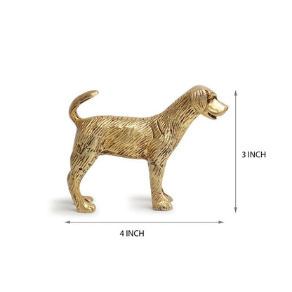 Brass Animal Dog Sculpture Statue Handcrafted Decorative Showpiece Idol for Home, Office Dcor (Size : 7.6cm Height | Weight : 238gm Approxe)