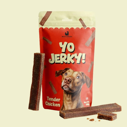 PETS EMPIRE Yo Jerky Tender Chicken Dog Treats, 100g | High Protein Soft Chew Snacks for Dogs | Made with Real Chicken & Sweet Potato | Grain-Free, HealthyR Eward for Puppies & Adult Dogs