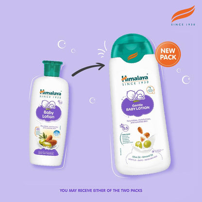 Himalaya Gentle Baby Lotion 100ml with Almond Oil, Olive Oil & Giloy | pH 5.5 | No. 1 Doctor Recommended Baby Lotion | Hypoallergenic | Nourishing Baby Moisturizer for All Skin Types