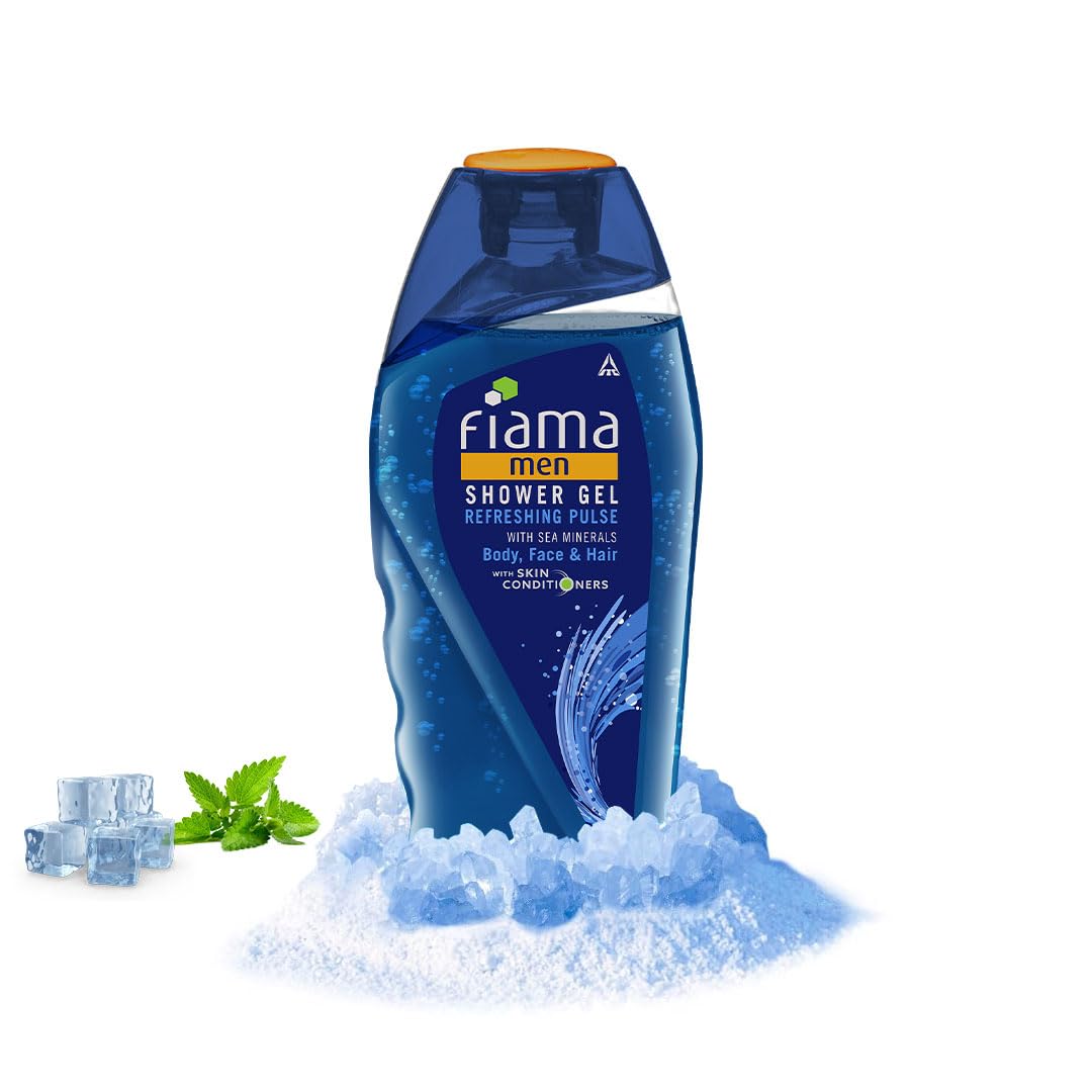 Fiama Men Refreshing Pulse Shower Gel, with skin conditioners & sea minerals for soft & refreshed skin, 250ml bottle