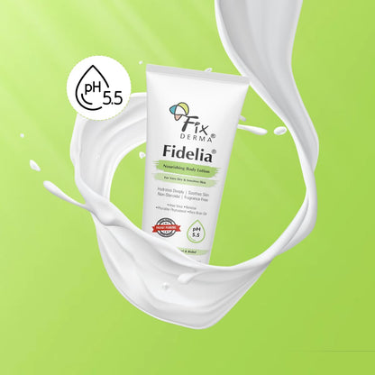 Fixderma Fidelia Nourishing Body Lotion | Moisturizer for face & Body | Body lotion for Women & Men | Body Lotion for Sensitive & Very dry skin with Rice Brain Oil & Aloe vera - 100Ml