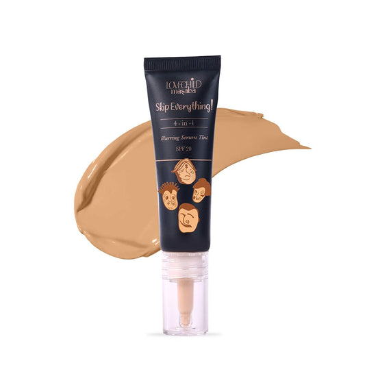Lovechild Masaba Skip Everything Serum Skin Tint SPF 20- Pocket Edition, Liquid Foundation for all Skin type, Primer, Moisturizer, Sunscreen & Foundation In One, Icy You 10 ml
