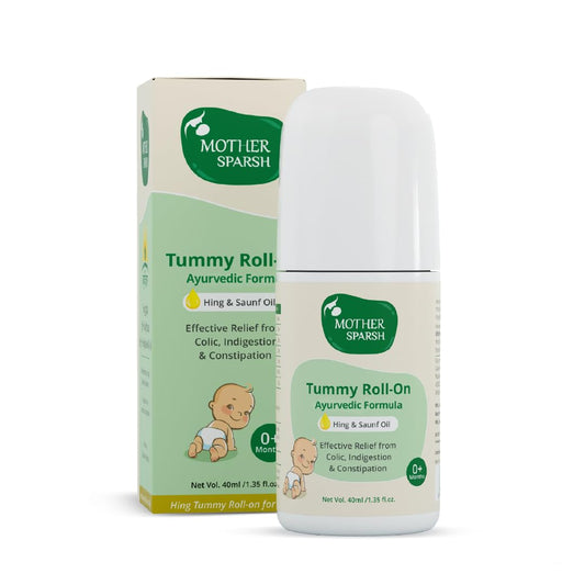 Mother Sparsh Tummy Roll On For Baby, Colic Relief, Constipation and Indigestion With Hing & Saunf | 100% Ayurvedic - 40ml