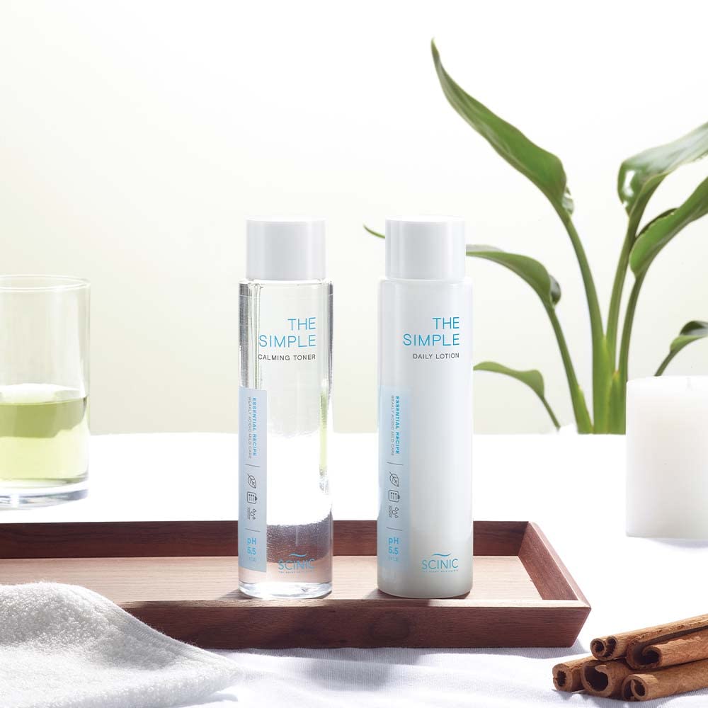 SCINIC The Simple Calming Toner, pH 5.5 | Vegan Face Astringent for Sensitive and Irritated Skin | Fresh Watery Texture | PH-Balanced Mild Toner | Korean Skincare, 145ml