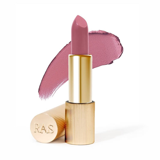 RAS Luxury Oils Lumiere Satin Matte Lipstick | 8-Hr long stay Creamy Matte, Non-Drying, Lightweight & Pigmented | Natural infusion of Argan & Avocado | Vegan, Cruelty-Free (Pink Cashmere)
