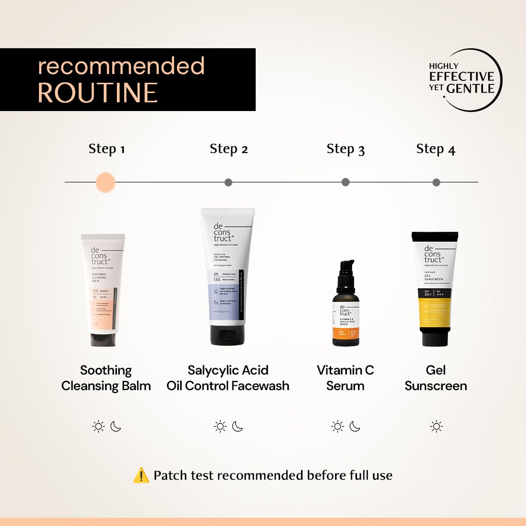Deconstruct Soothing Makeup Cleansing Balm|Contains 0.1% Bisabolol&1% Oats Oil|Gentle Makeup Remover|For Normal,Dry,Combination Skin|Removes Excess Oil&Dirt,Detoxifies&Clear Pores|For Men&Women|50G