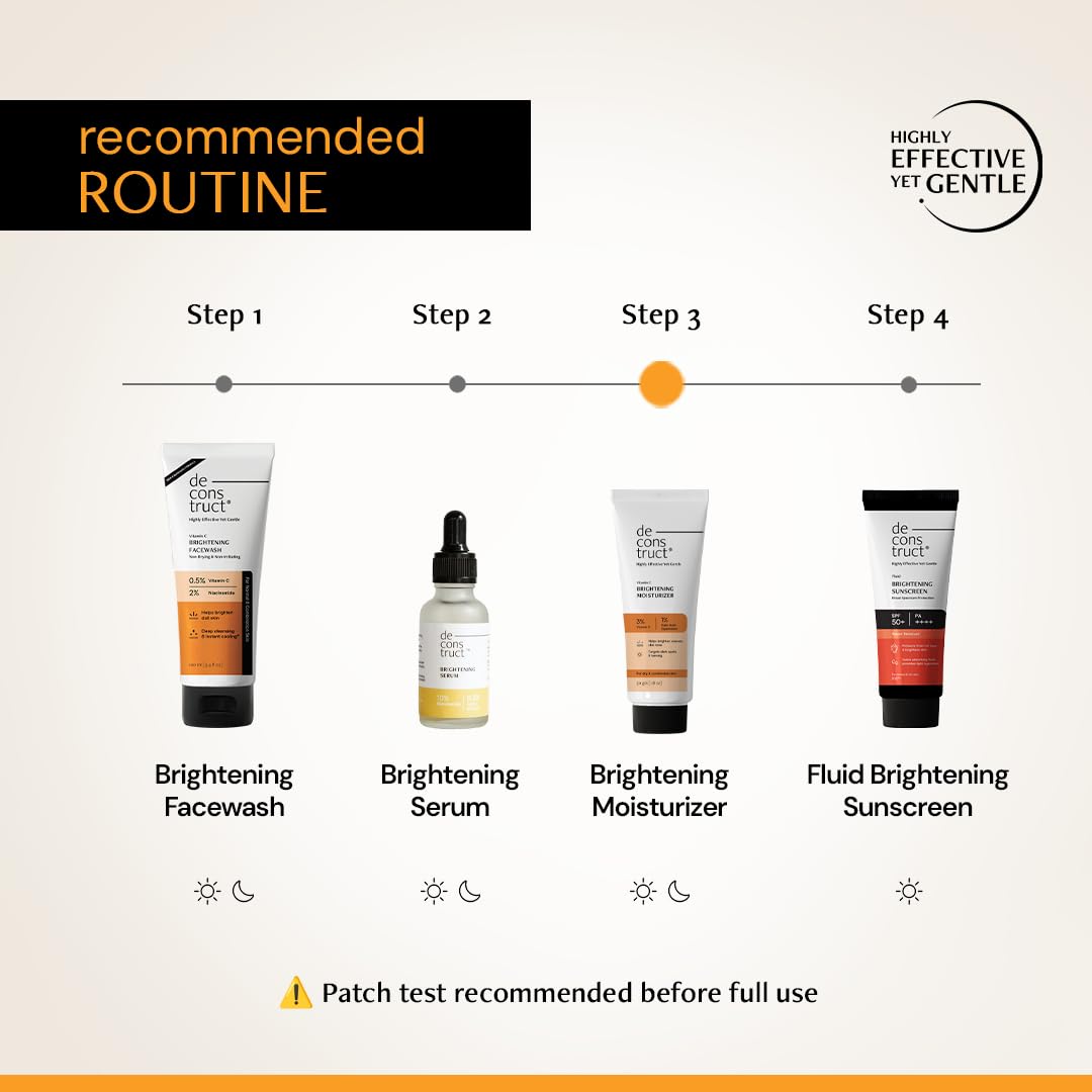 Cosmetic product recommended routine with step-by-step instructions and product images.