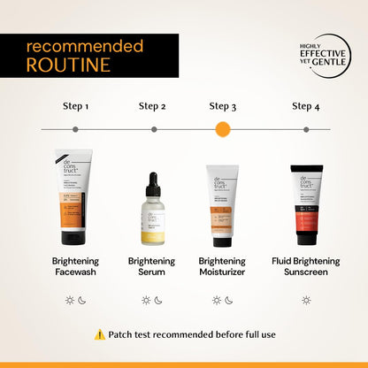 Cosmetic product recommended routine with step-by-step instructions and product images.