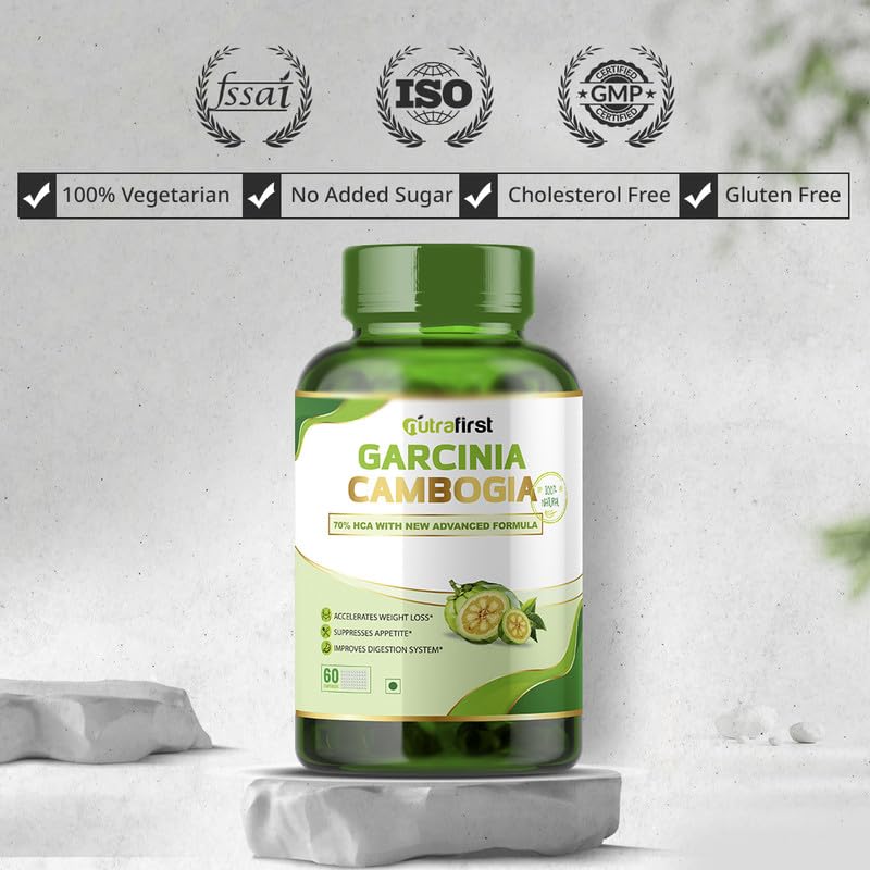 Nutrafirst Garcinia Cambogia Tablets 800mg (60 Tabs) | 70% HCA with Green Tea Extract | Supports Weight Management, Fat Metabolism & Craving Control | Improves Digestion | For Men & Women