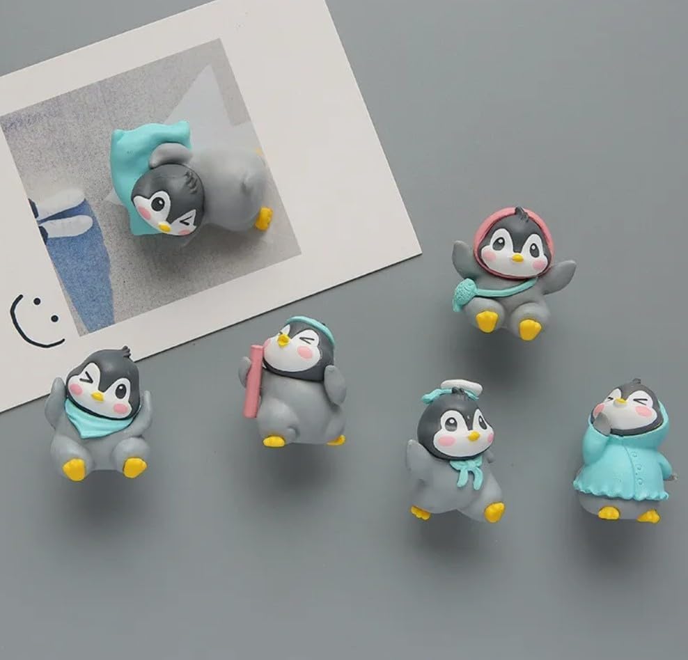 Miniature Showpiece Birthday Gift for Girls Kids, Penguin Showpiece Set of 6 for Home Decor Items, Car Dashboard Items, Table Decoration Items, Valentine Day Gift for Girlfriend