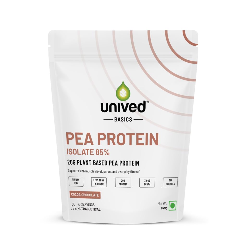 Zephivo Unived Basics Protein, Pea Protein Isolate, 100% Vegan & Plant-Based, BCAAs, Amino Acid, For Lean Muscle Development, Non-GMO, Gluten & Dairy Free, Natural (Chocolate 30 Servings)
