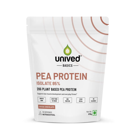Zephivo Unived Basics Protein, Pea Protein Isolate, 100% Vegan & Plant-Based, BCAAs, Amino Acid, For Lean Muscle Development, Non-GMO, Gluten & Dairy Free, Natural (Chocolate 30 Servings)
