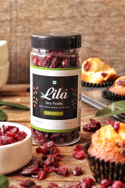LILA DRY FRUITS Californian Dried and Sweet Sliced Cranberries | Real dried fruit without Sugar | No added Preservatives | Dehydrated Superfood Vegan & Non GMO Fruit Perfect for Gifting