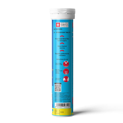 Blue cylindrical container with white lid on a white background
